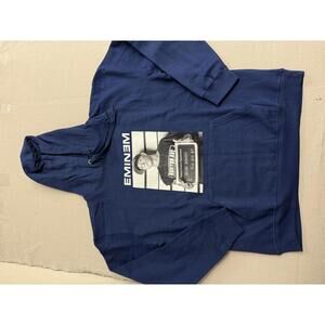 Eminem Hoodie Navy- Classic Slim Shady Mugshoot -L
